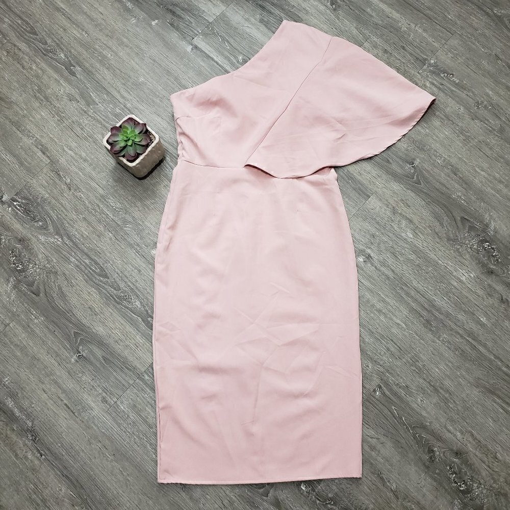 CBR One Shoulder Asymmetrical Bodycon Dress Sz L New With Tags